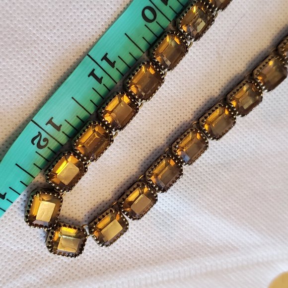 Vintage Gold Tone Glass Bead Fossil Brand Necklace - Picture 3 of 4